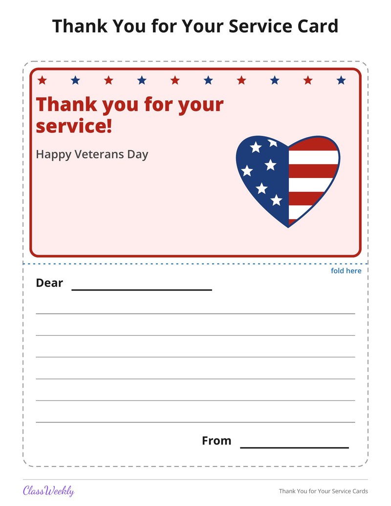 Thank You for Your Service Cards