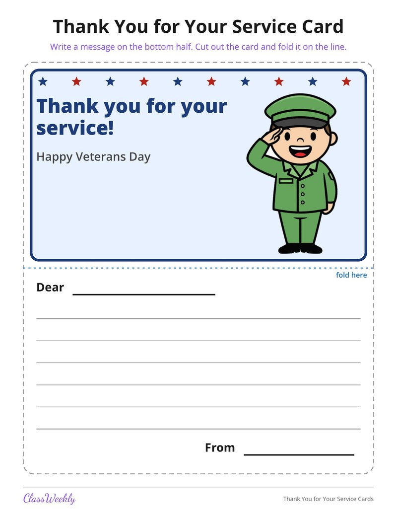 Thank You for Your Service Cards - Page 1