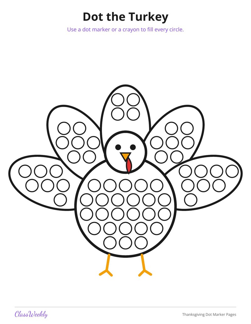 Thanksgiving Dot Marker Pages