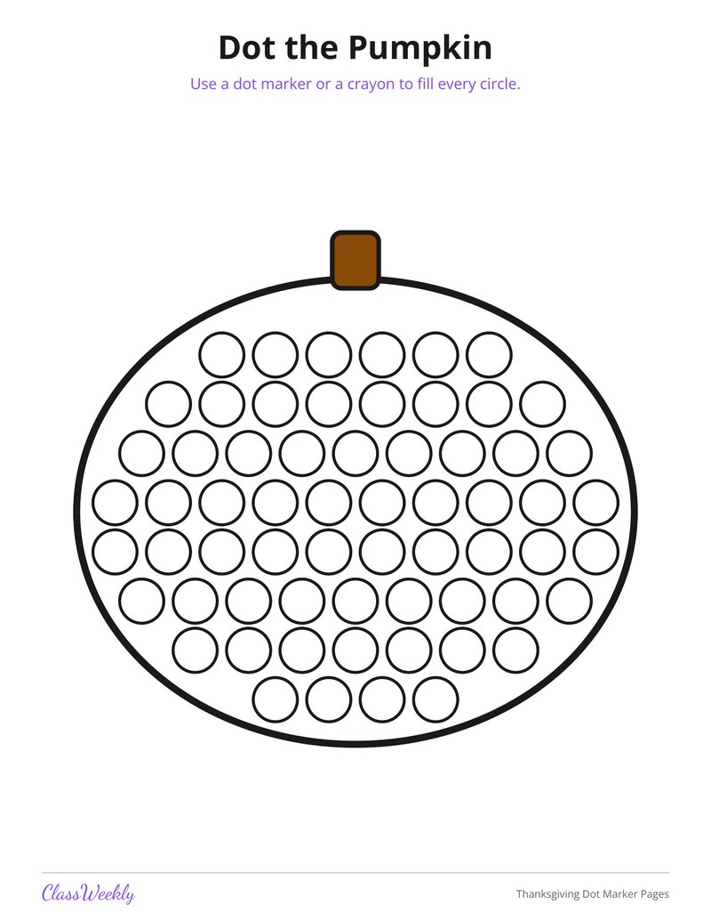 Thanksgiving Dot Marker Pages