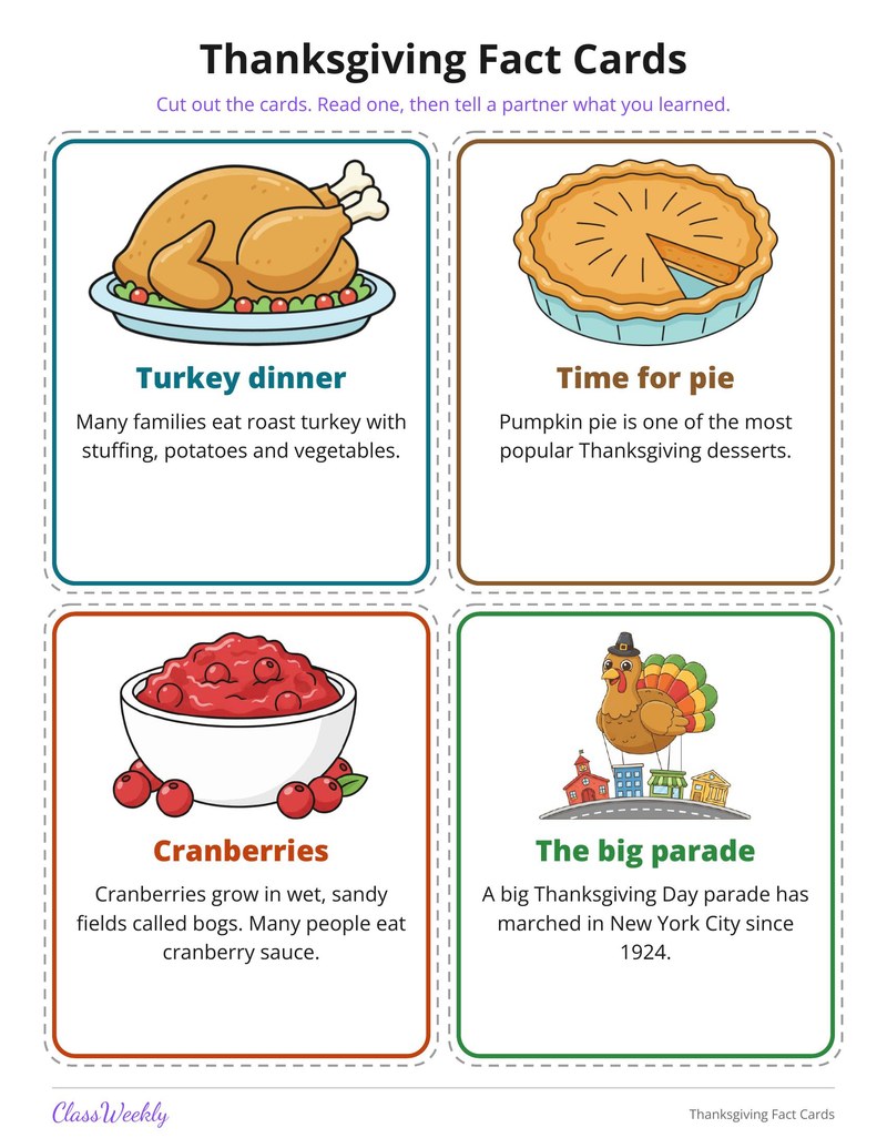Thanksgiving Fact Cards - Page 3