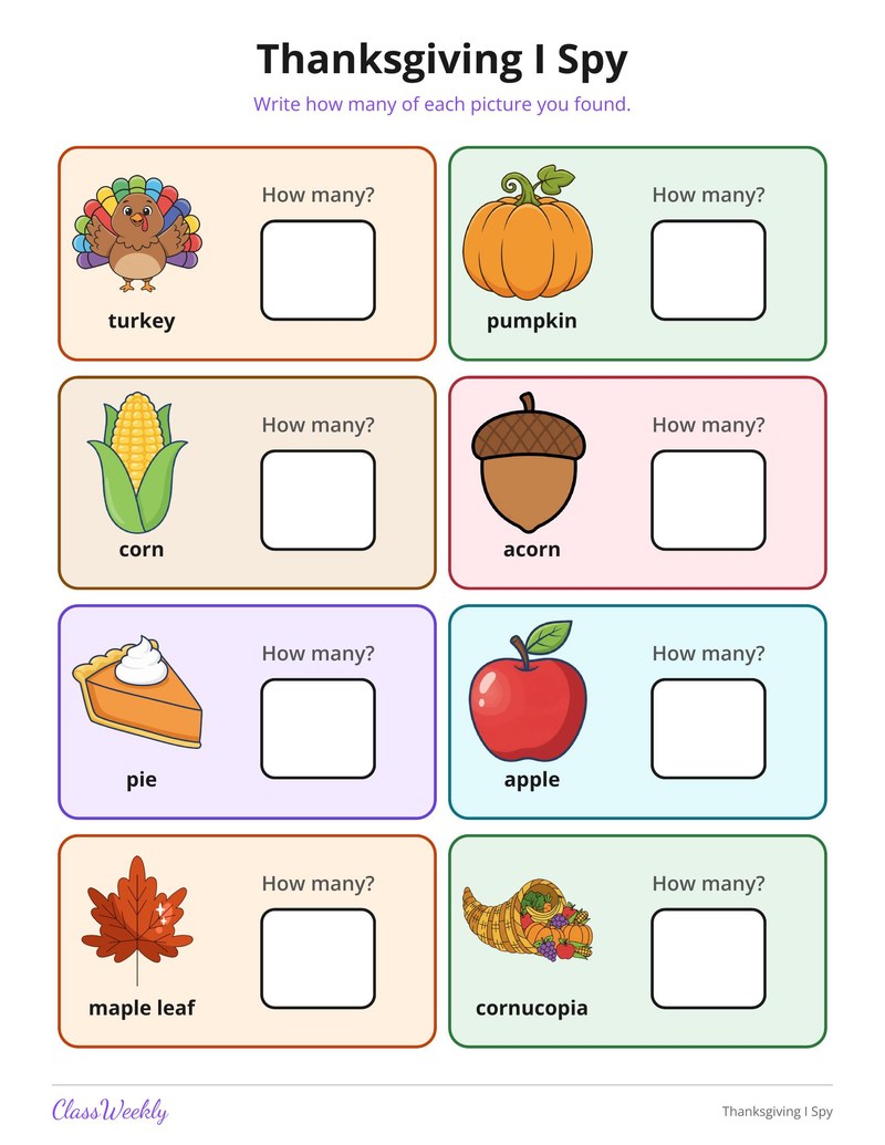 Thanksgiving I Spy - Page 2