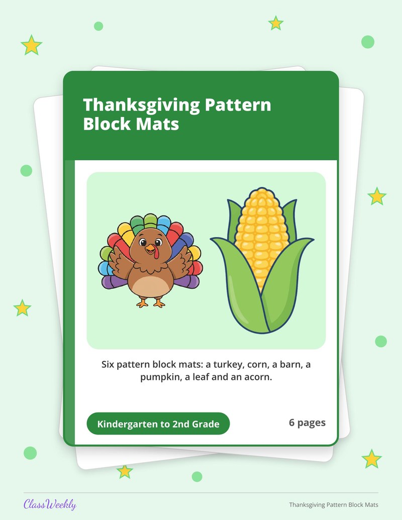 Thanksgiving Pattern Block Mats - Page 1