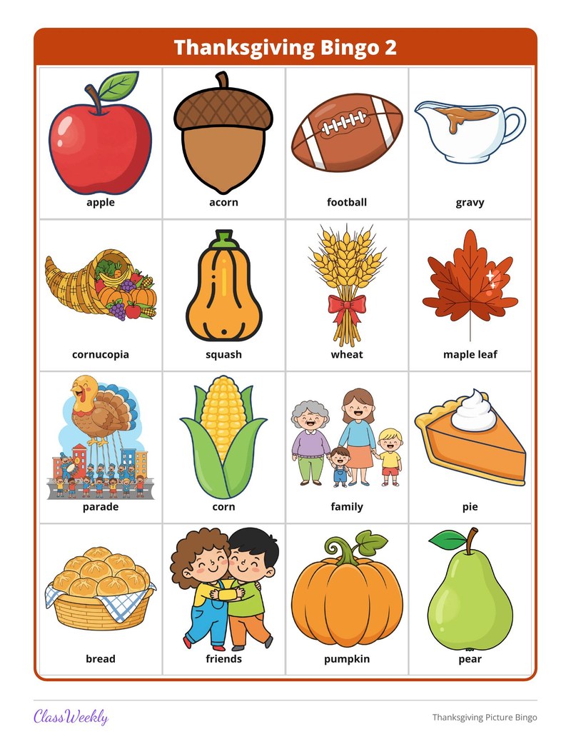 Thanksgiving Picture Bingo - Page 3