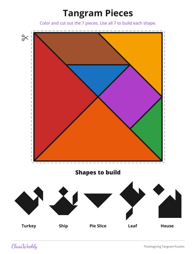 Thanksgiving Tangram Puzzles - Page 2