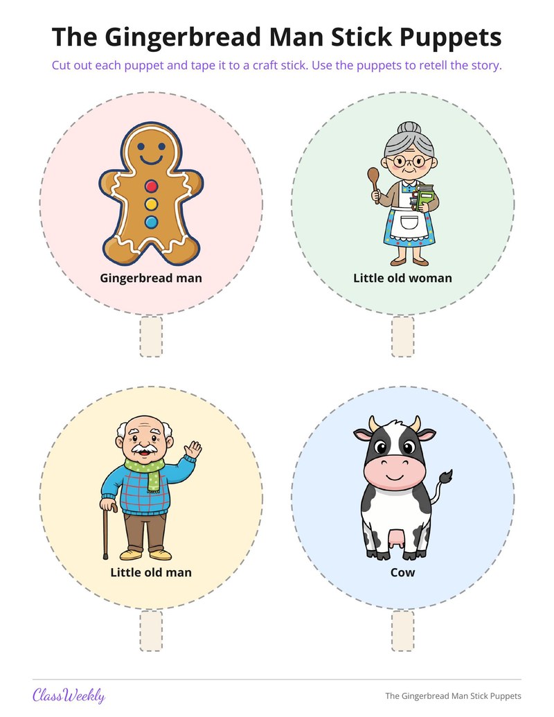 The Gingerbread Man Stick Puppets - Page 2