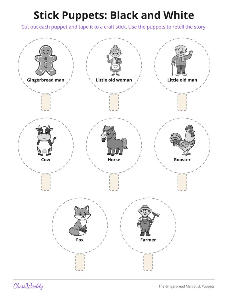 The Gingerbread Man Stick Puppets - Page 4