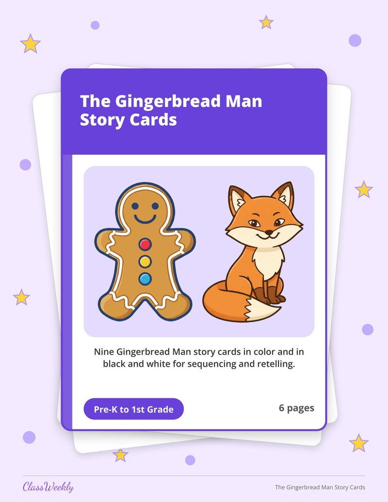 The Gingerbread Man Story Cards - Page 1