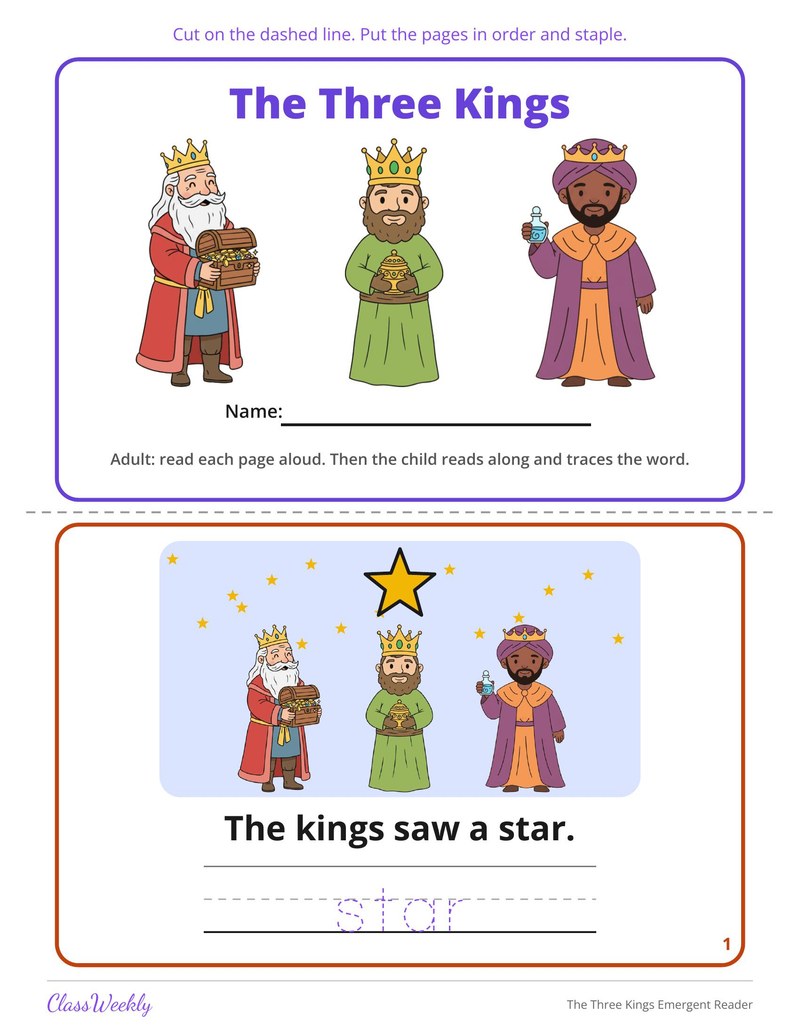 The Three Kings Emergent Reader - Page 2