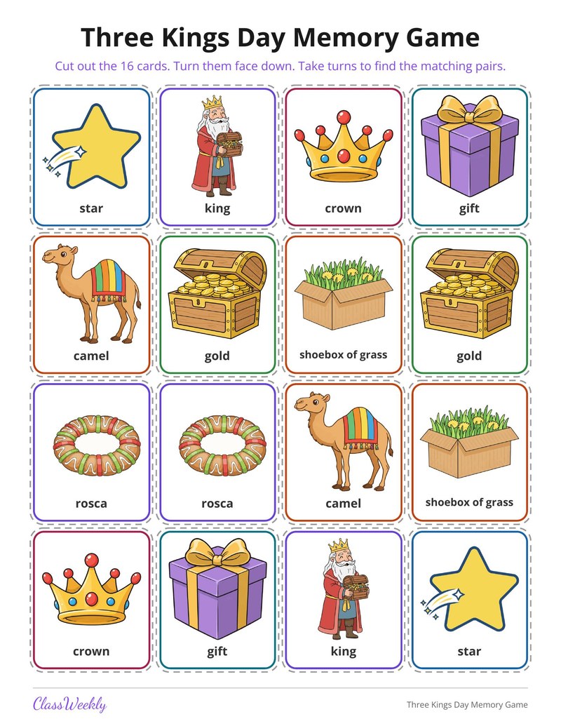Three Kings Day Memory Game