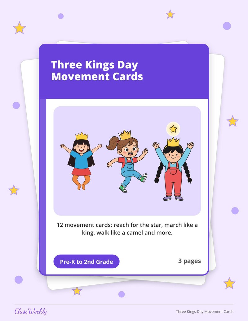 Three Kings Day Movement Cards - Page 1