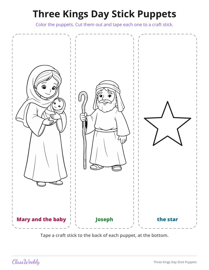 Three Kings Day Stick Puppets - Page 3