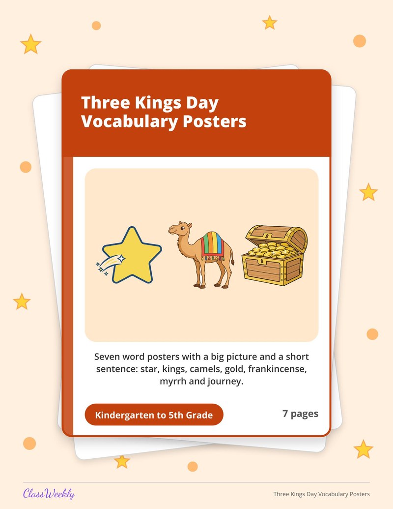 Three Kings Day Vocabulary Posters - Page 1