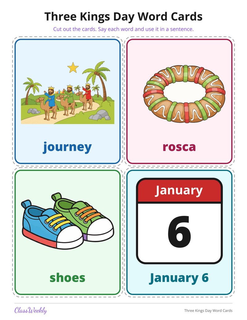 Three Kings Day Word Cards - Page 4