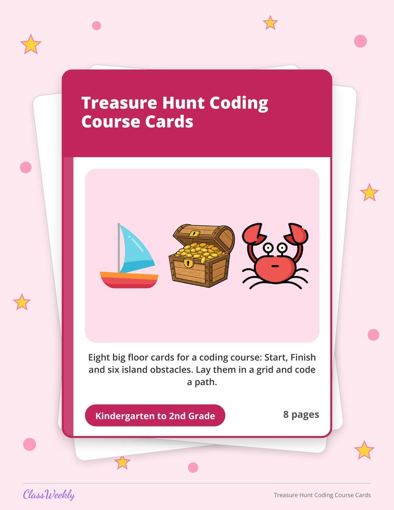 Treasure Hunt Coding Course Cards - Page 1