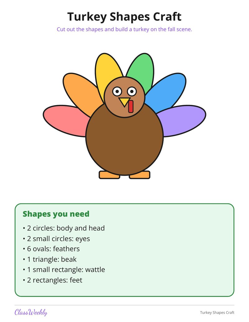 Turkey Shapes Craft - Page 2