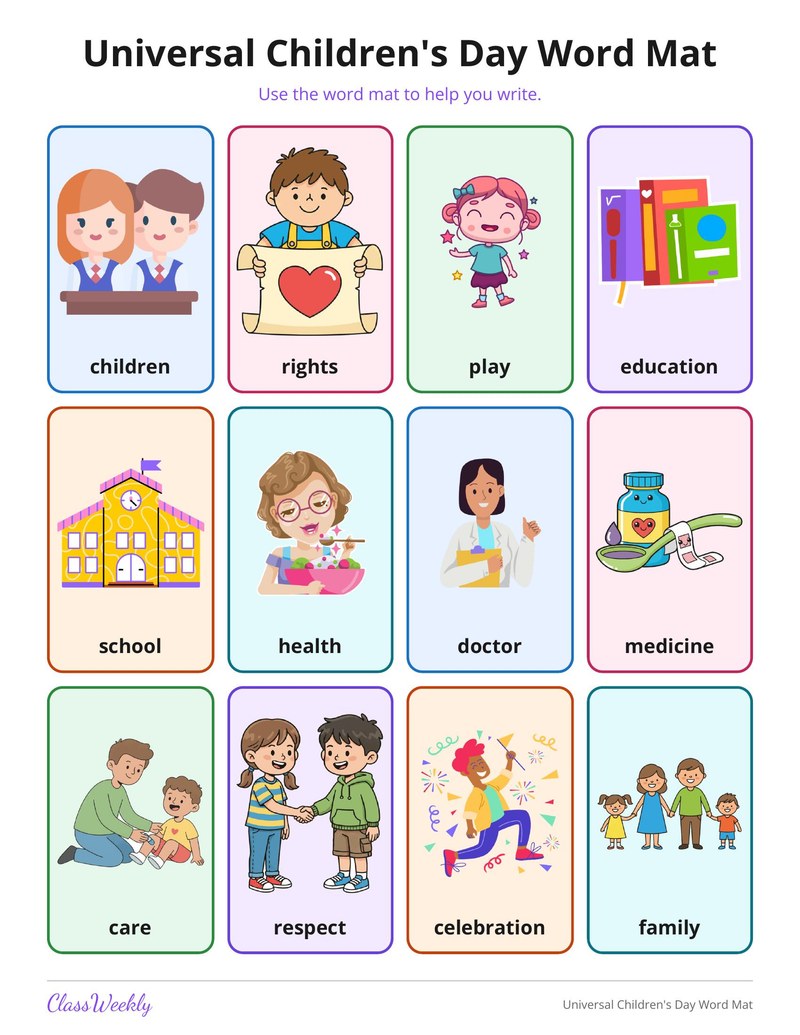 Universal Children's Day Word Mat