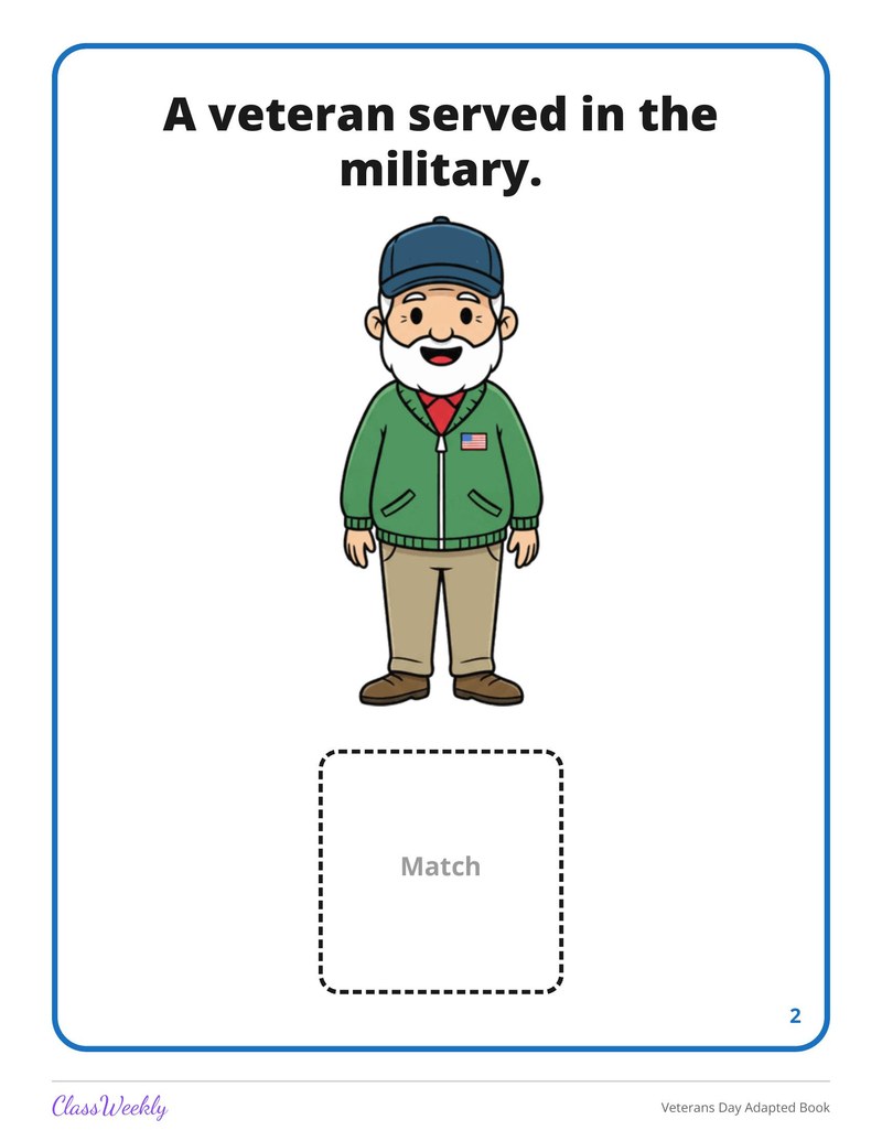 Veterans Day Adapted Book - Page 3