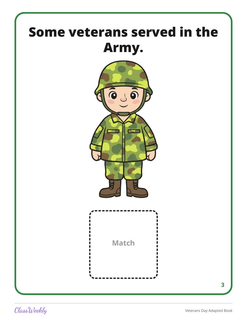 Veterans Day Adapted Book - Page 4