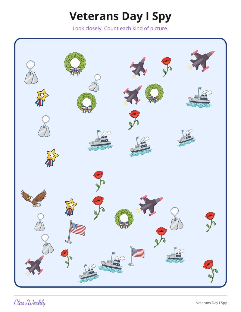 Veterans Day I Spy - Page 1