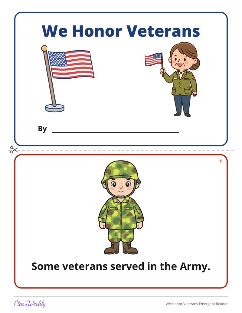 We Honor Veterans Emergent Reader