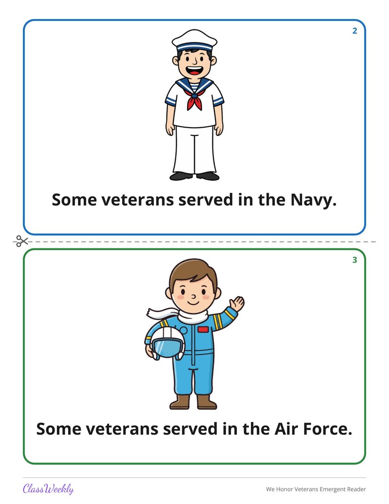 We Honor Veterans Emergent Reader