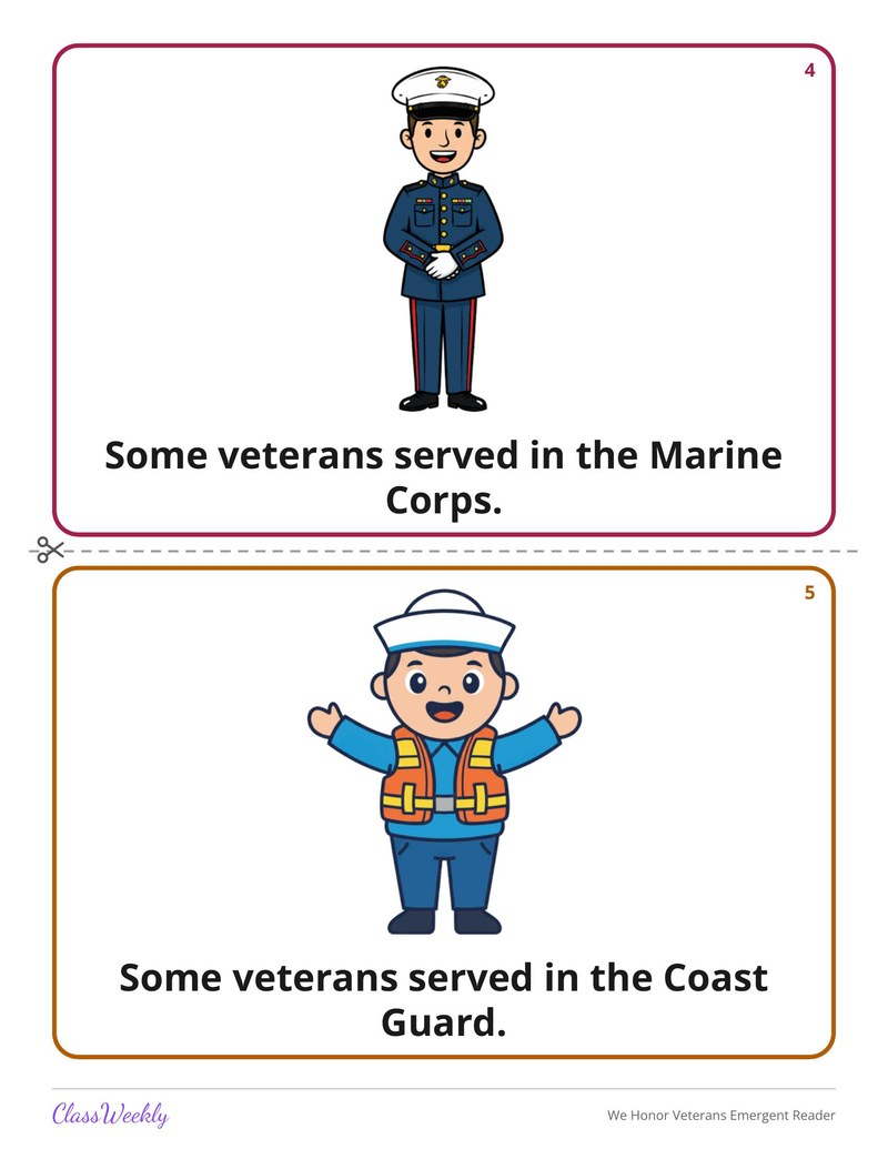 We Honor Veterans Emergent Reader