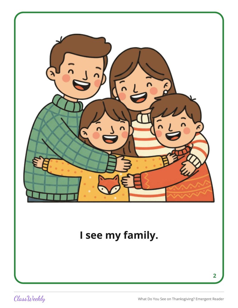 What Do You See on Thanksgiving? Emergent Reader - Page 3