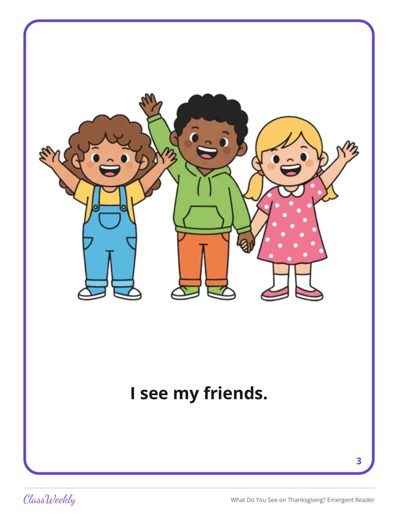 What Do You See on Thanksgiving? Emergent Reader - Page 4