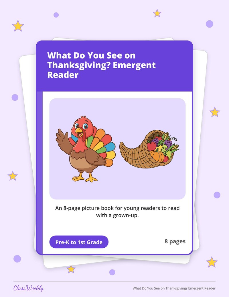 What Do You See on Thanksgiving? Emergent Reader - Page 1