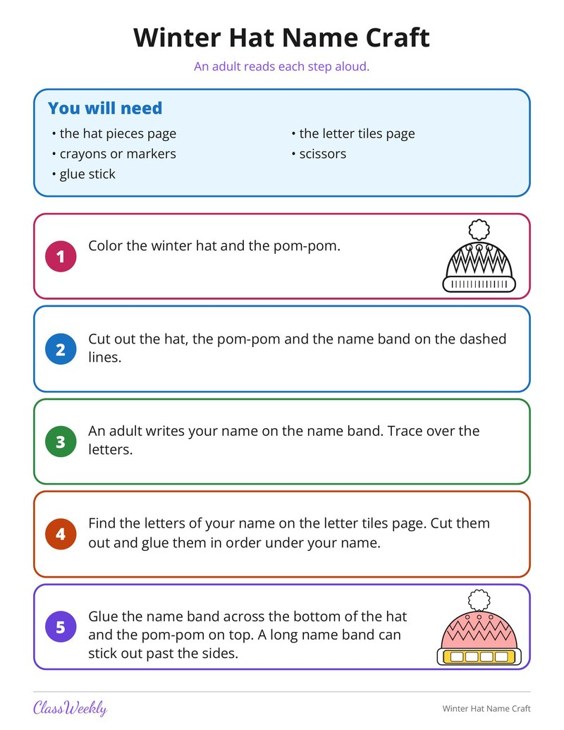 Winter Hat Name Craft - Page 2