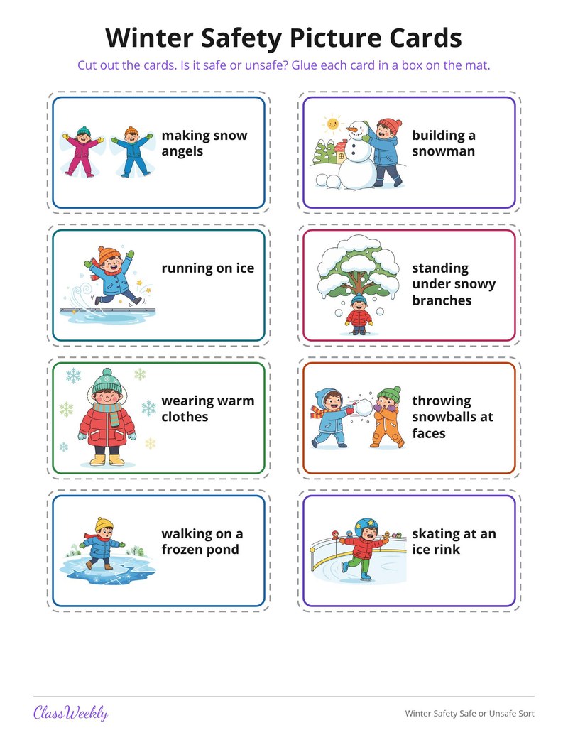 Winter Safety Safe or Unsafe Sort - Page 3