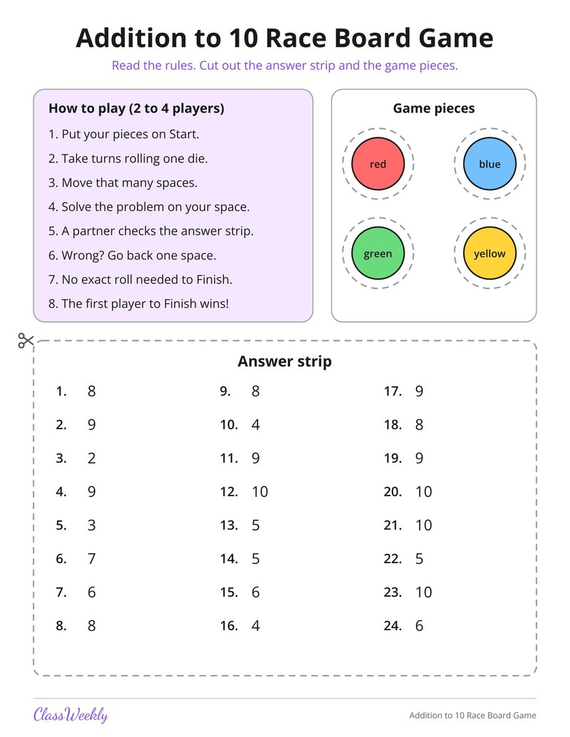 Addition to 10 Race Board Game - Page 2