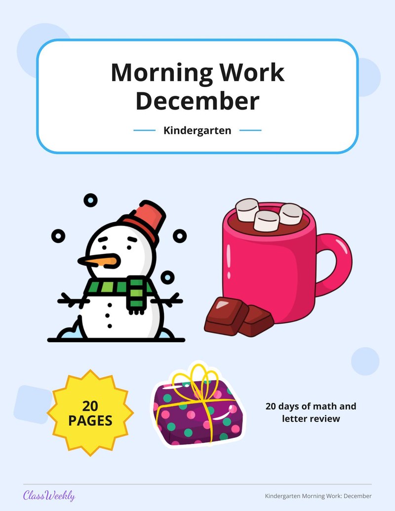 Kindergarten Morning Work: December - Page 1