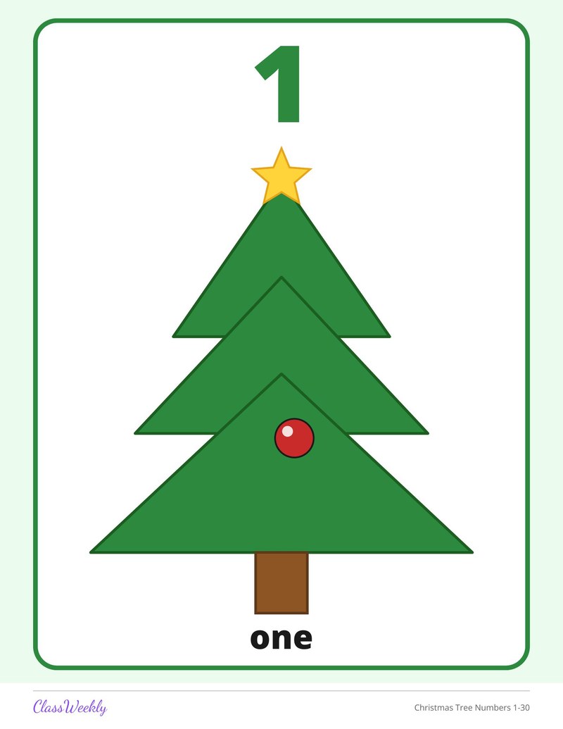 Christmas Tree Numbers 1-30 - Page 2