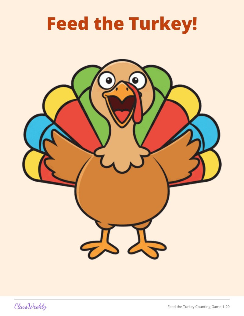 Feed the Turkey Counting Game 1-20 - Page 3