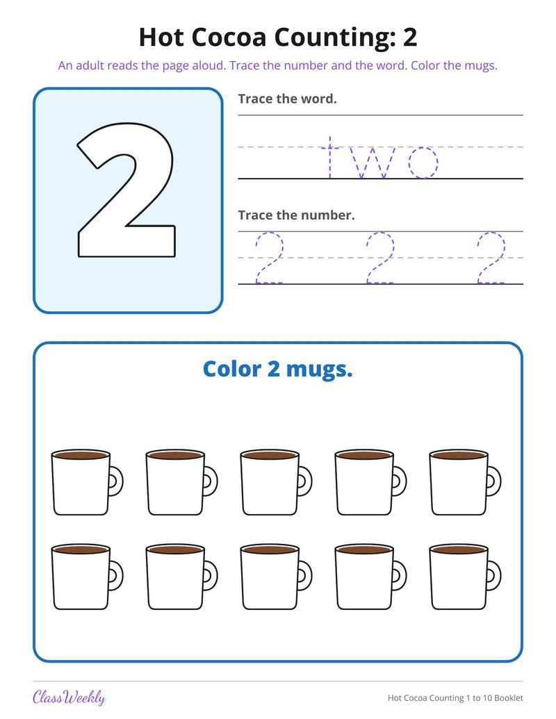 Hot Cocoa Counting 1 to 10 Booklet - Page 3