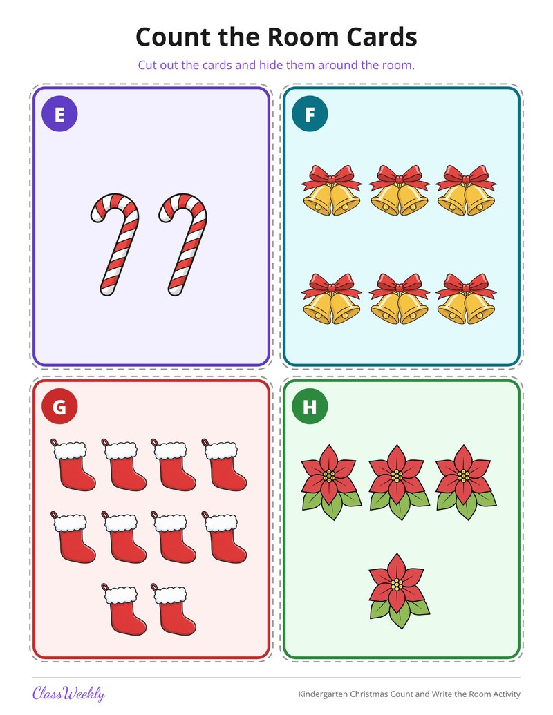Kindergarten Christmas Count and Write the Room Activity - Page 3