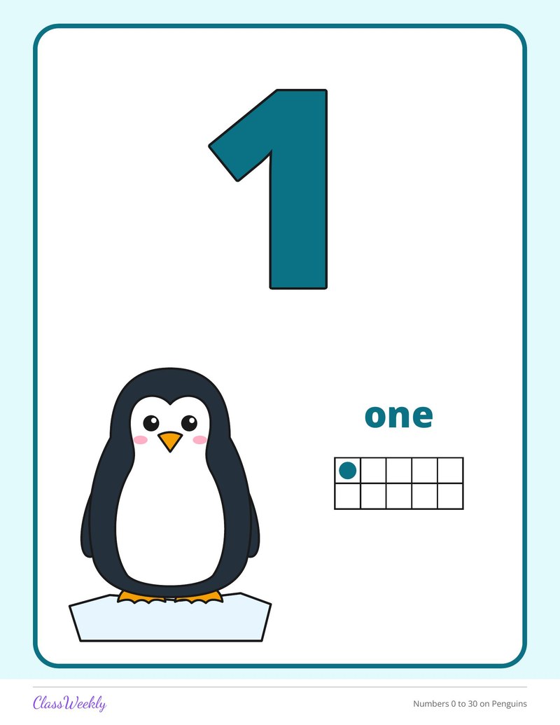 Numbers 0 to 30 on Penguins - Page 3
