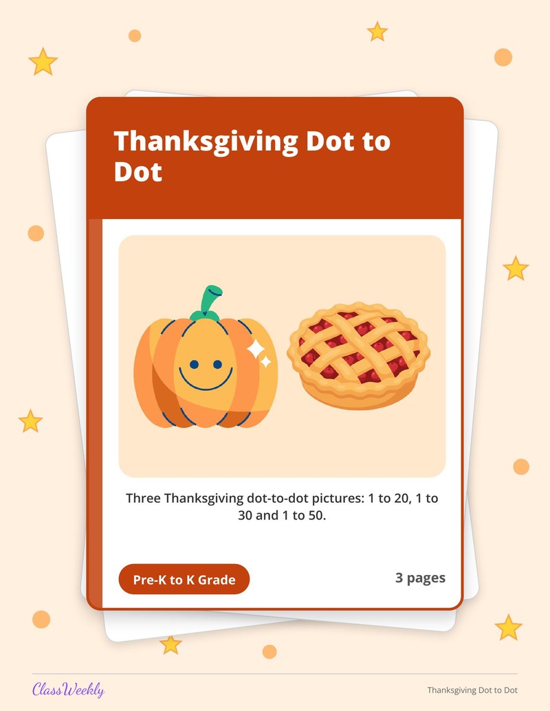 Thanksgiving Dot to Dot - Page 1