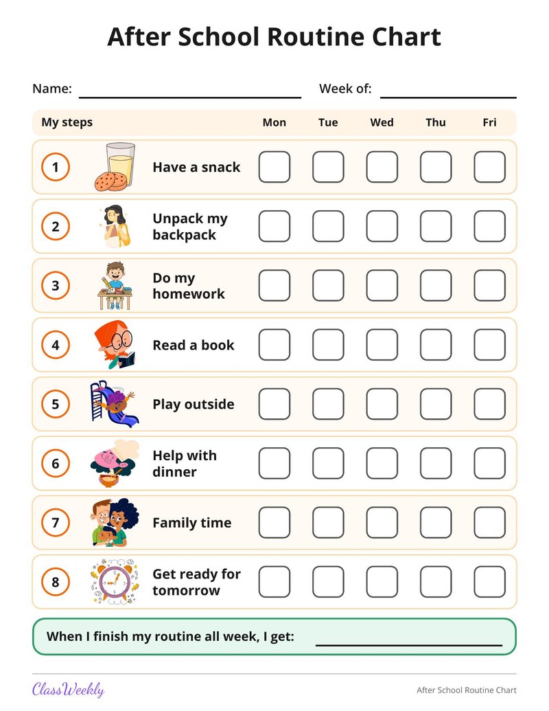 After School Routine Chart