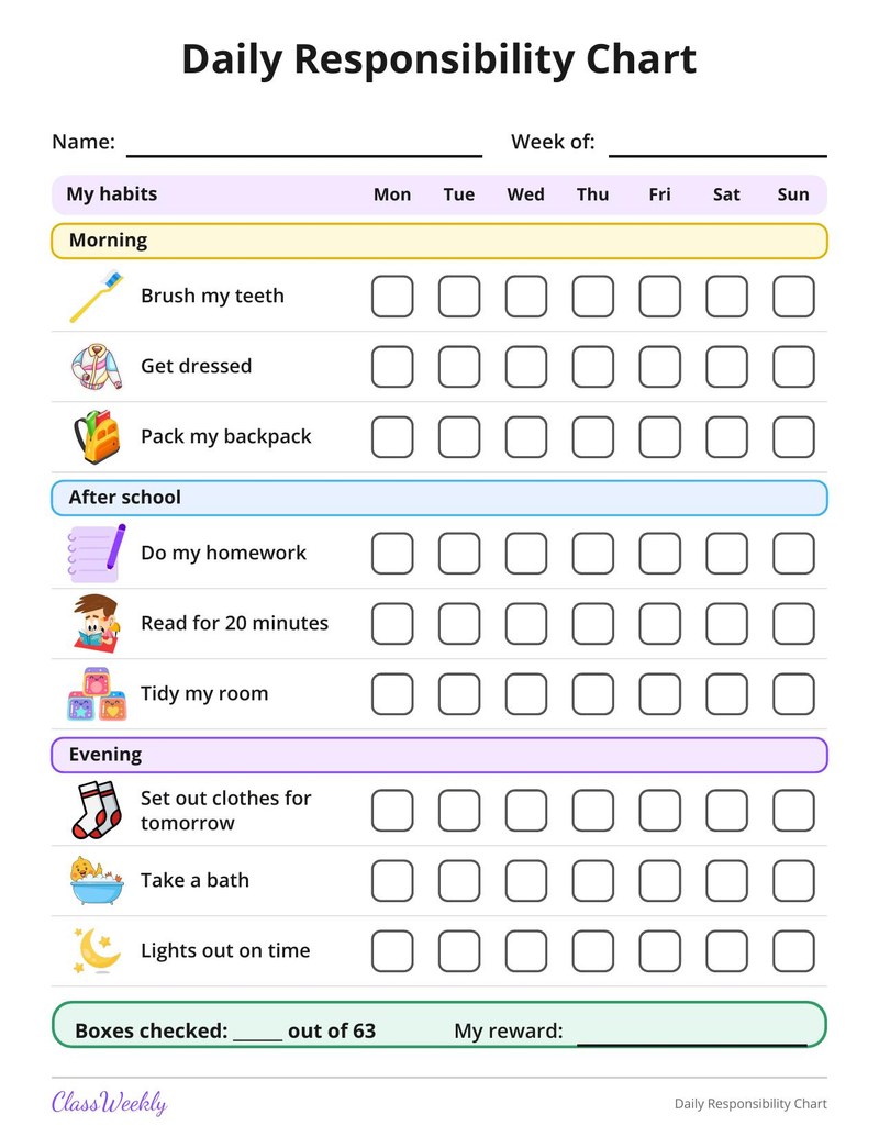 Daily Responsibility Chart