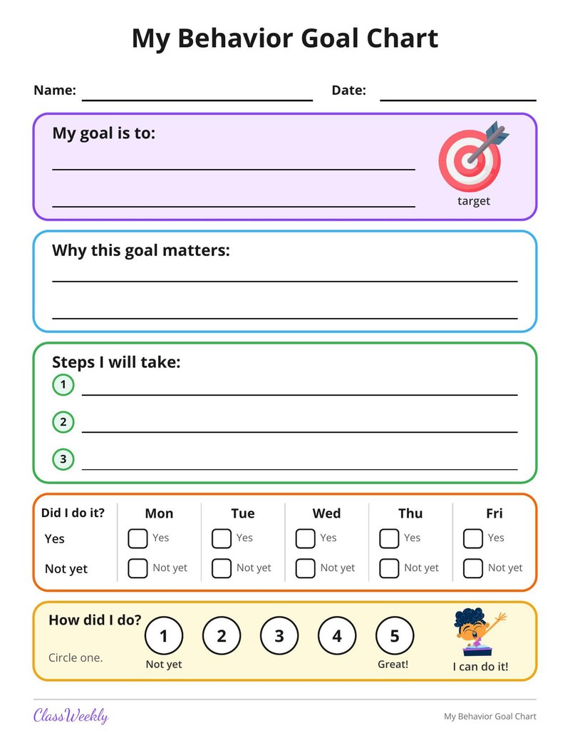 My Behavior Goal Chart
