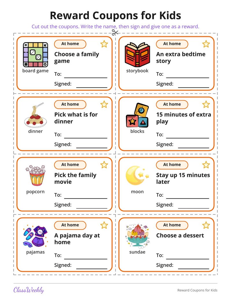 Reward Coupons for Kids - Page 1