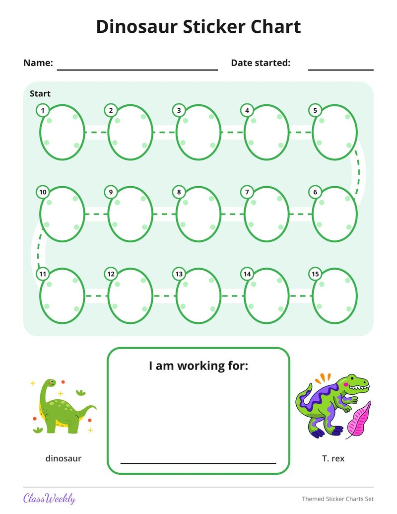 Themed Sticker Charts Set