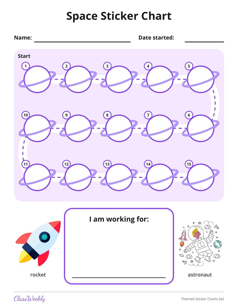 Themed Sticker Charts Set