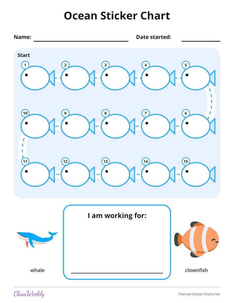 Themed Sticker Charts Set