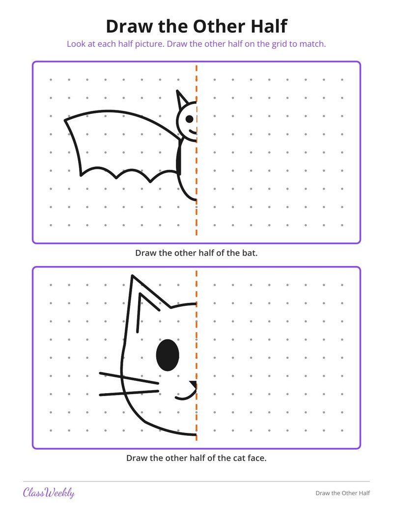 Halloween Draw the Other Half (Symmetry)
