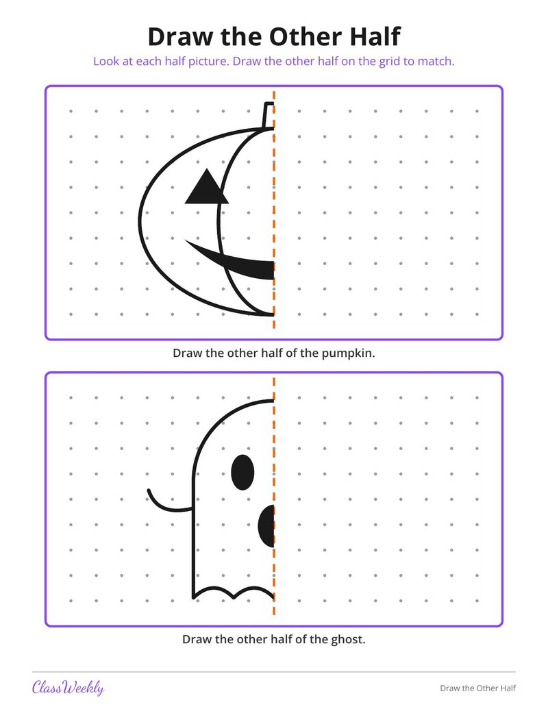 Halloween Draw the Other Half (Symmetry) - Page 1