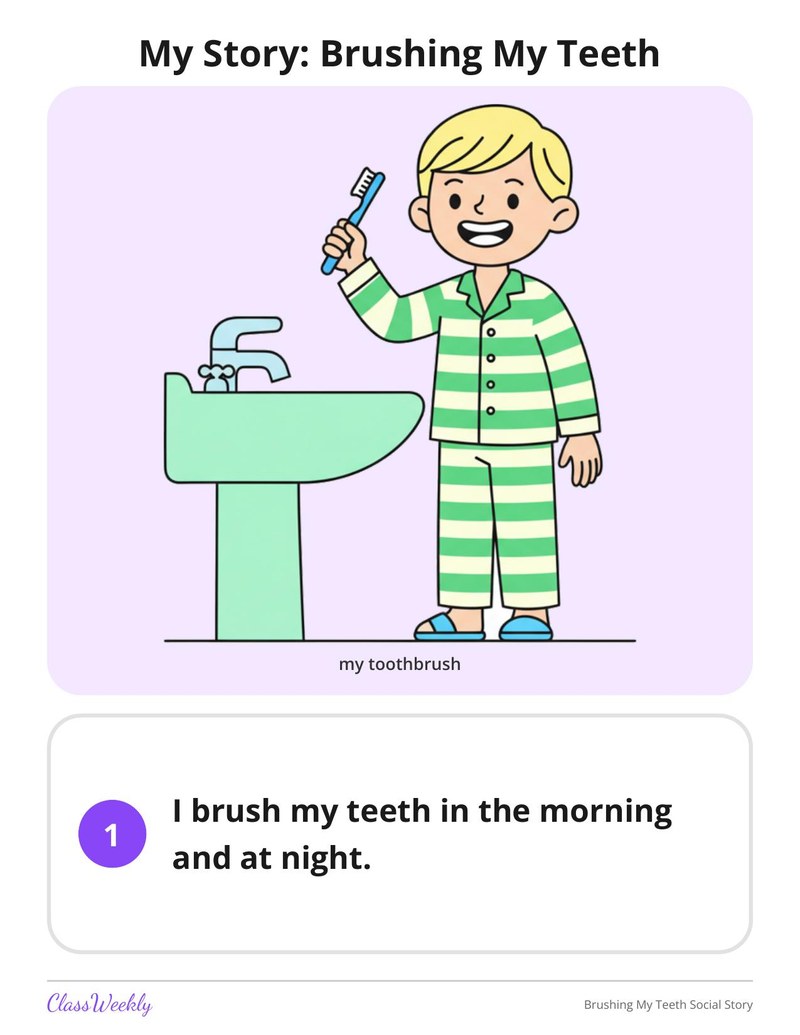 Brushing My Teeth Social Story